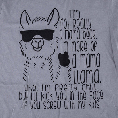 Grey short sleeve 'Mama LLama"  graphic tee