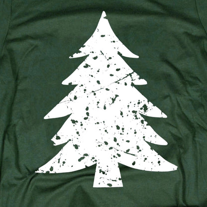 Forest Green short sleeve graphic tee with Vintage Christmas Tree