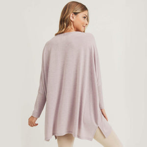 Dusty Mauve  Oversized Tunic Top Loose Fit