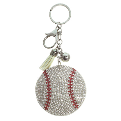 Rhinestone baseball keychain or bag charm