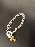 University of Tennessee toggle bracelet with logo charm