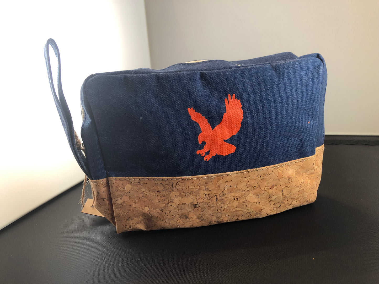Canvas and cork zipper bag.