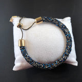 Fashionable Adjustable bracelet with druzy style stones.
