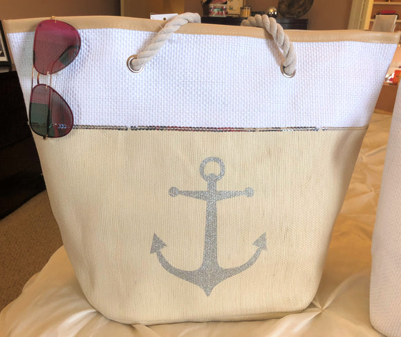Large Anchor  Canvas Tote Bag