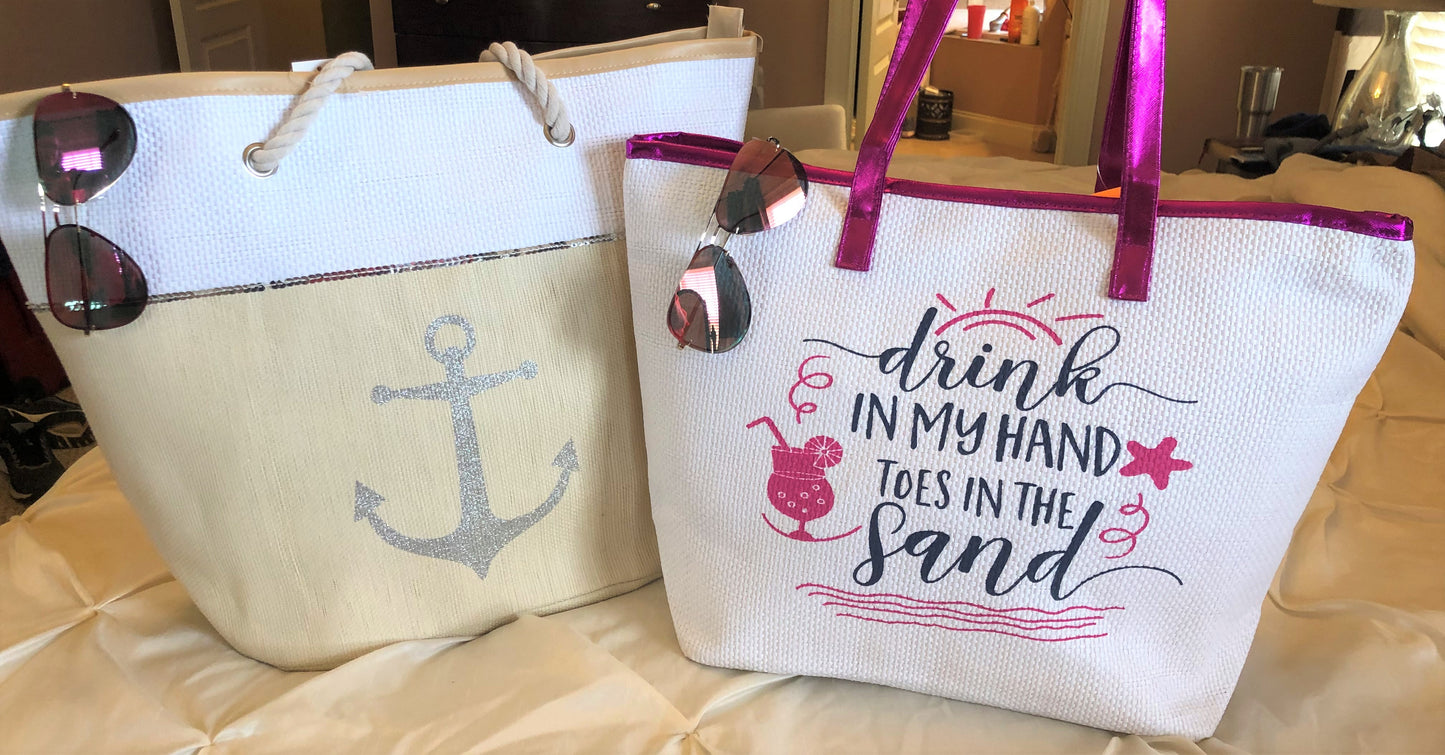 Large Anchor  Canvas Tote Bag