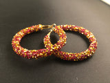 Large Hoop Earring with Rhinestone Accents