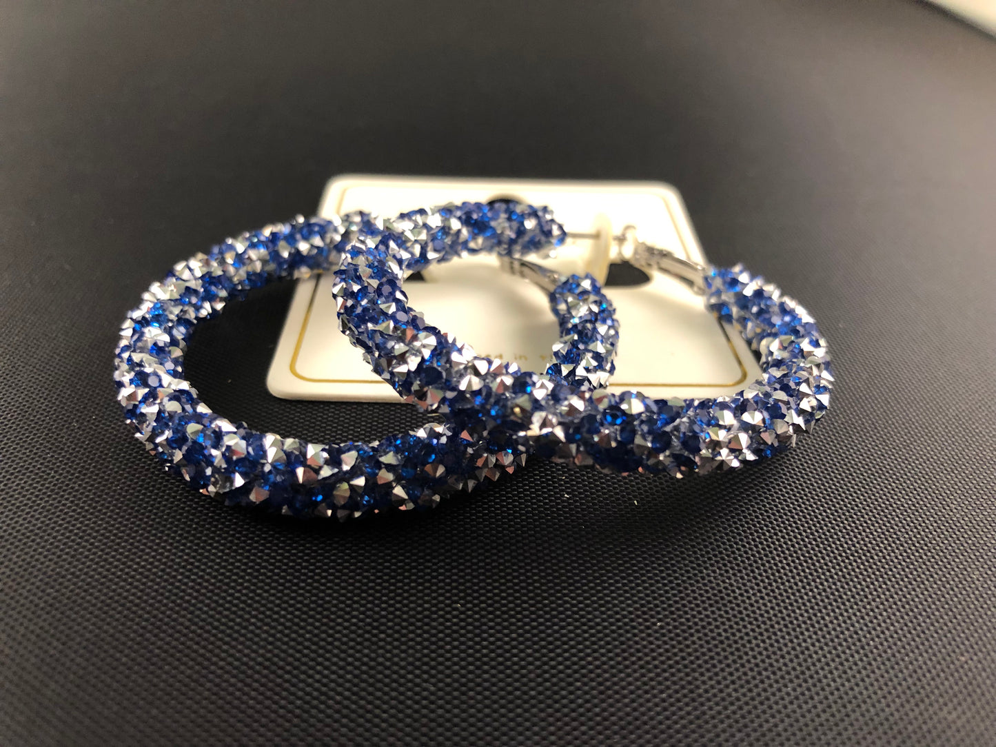 Large Blue Hoop Earrings