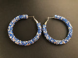 Large Blue Hoop Earrings