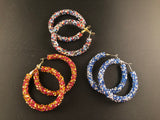 Large Multi Color Hoop Earrings