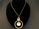 Howlite circular pendant necklace