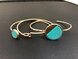 Turquoise three piece bracelet set