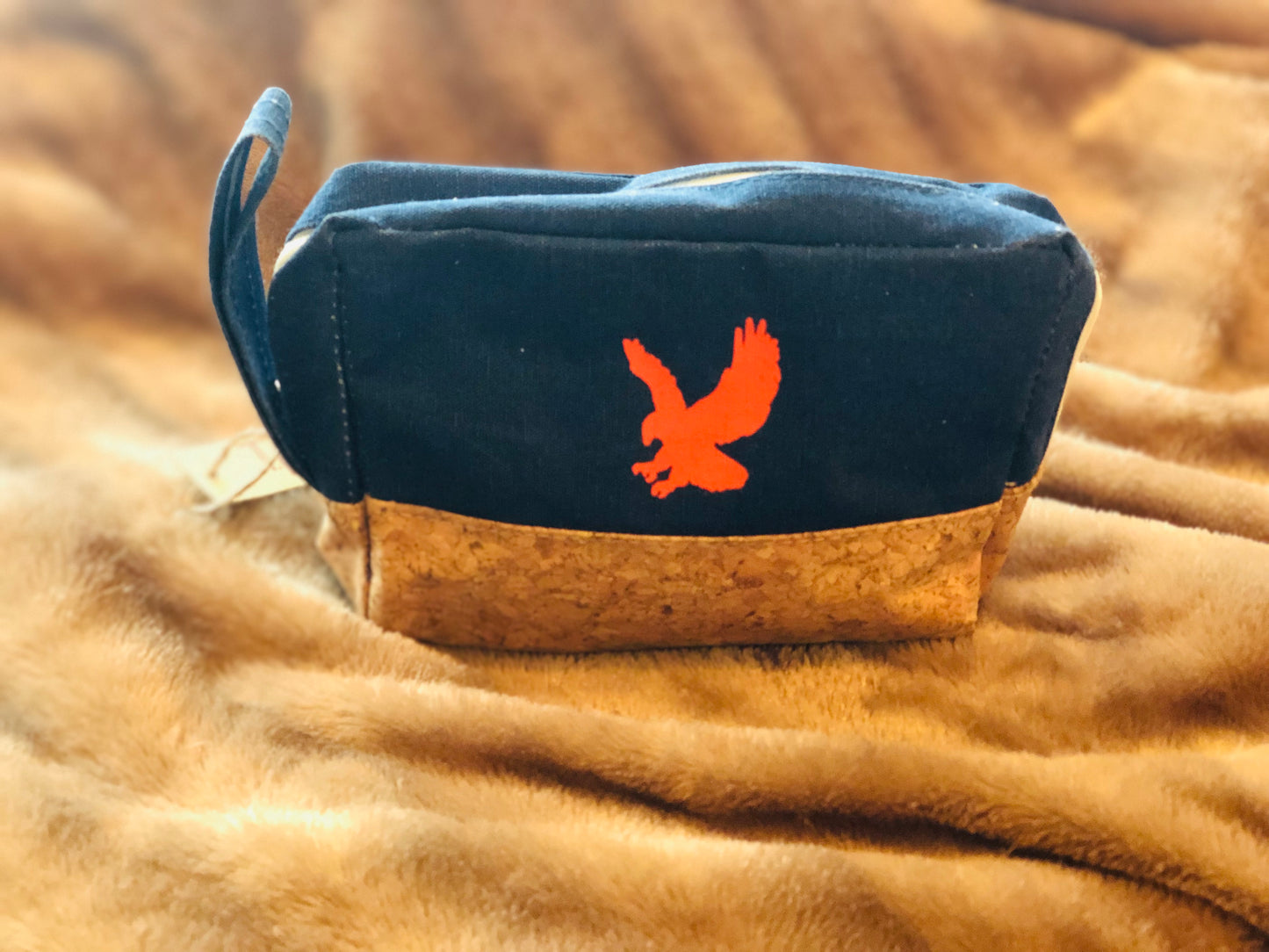 Canvas and cork zipper bag.