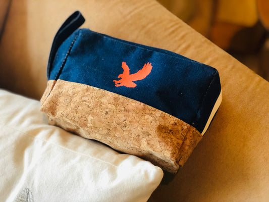 Canvas and cork zipper bag.