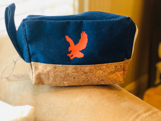 Canvas and cork zipper bag.