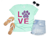 Love Dog Paw  Bella Canvas T-shirt