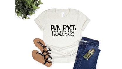 Fun Fact  I Don't Care White Bella Canvas T-Shirt