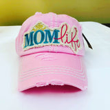 Mom Life vintage style ball cap with washed-look