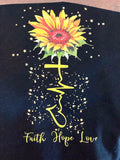 Faith, Hope and Love Sunflower Graphic Tee