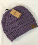 Violet Solid Ribbed Beanie "The Original Beanie"