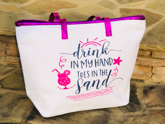 Drink In My Hand Toes In The Sand Tote Bag